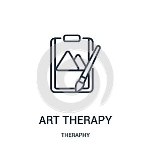 art therapy icon vector from theraphy collection. Thin line art therapy outline icon vector illustration