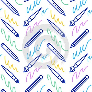 Art tools icons pattern