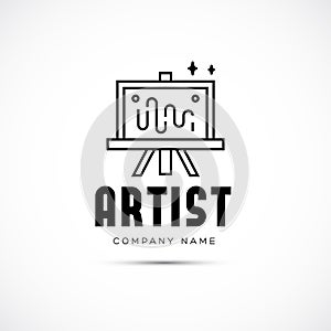 Art tools and materials for painting logo