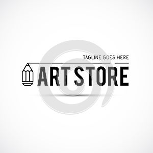 Art tools and materials for painting logo