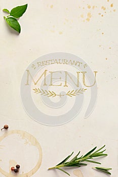 Art Traditional Italian home restaurant menu background photo