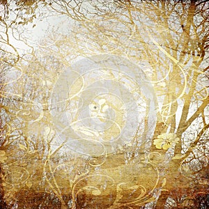 Art tree grunge background