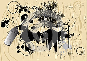 Art tree, grunge background photo