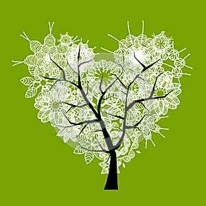 Art tree heart shape for your design