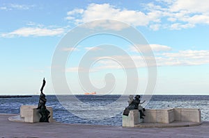 Art in Trieste with the Mediterranean sea