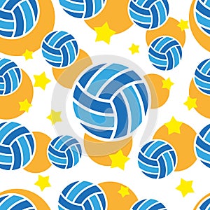 Unique Blue Volley Ball Pattern Seamless