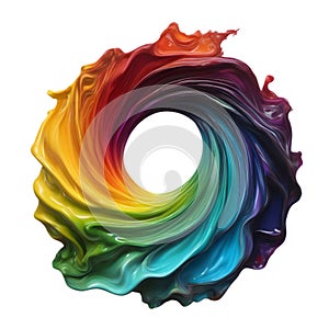 Art of vortex rainbow liquid. AI-Generated. photo