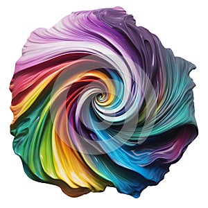 Art of vortex rainbow liquid. AI-Generated. photo
