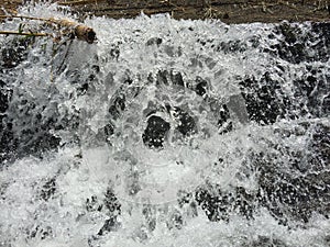Art of the water flowing with foams