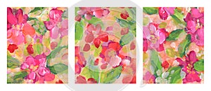 Art Watercolor and Acrylic flower smear blot painting. Abstract texture color stain brushstroke background