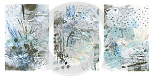 Art Watercolor and Acrylic smear brushstroke blot. Abstract texture color stain on white background