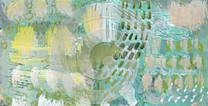 Art Watercolor and Acrylic smear brushstroke blot with pastel pencil elements. Abstract texture color stain painting background