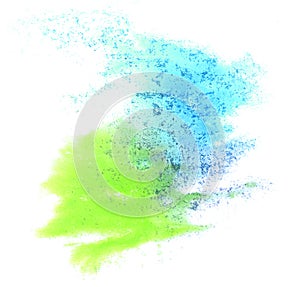 Art watercolor ink paint blue green blob
