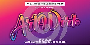 Art work editable text effect