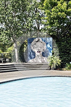 Marilyn Monroe Image at Modernist Garden Hamilton Gardens New Zealand NZ
