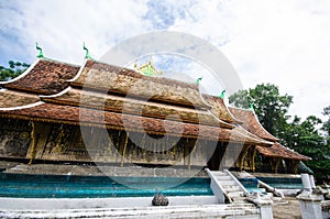 Art in Xieng Thong temple, Ancient temple, Laos.