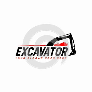 Excavator and backhoe logo vector template