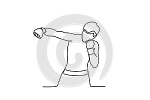 Front view of a man punching an opponent