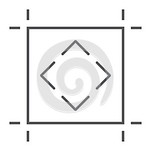 Artboard thin line icon, tools and design, board