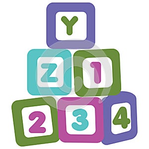 2d illustration pastel letter blocks