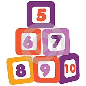 2d illustration pastel number blocks