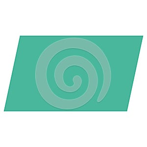 2d illustration teal parallelogram geometric shape