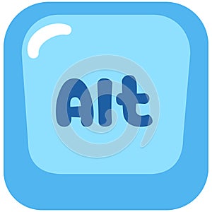 2d illustration blue Alt keyboard button icon