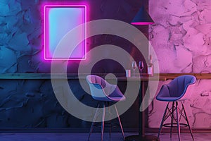 Neon mockup. Arte com IA photo