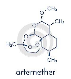 Artemether malaria drug molecule. Active against schizonts of Plasmodium falciparum and vivax. Methyl ether derivative of. photo