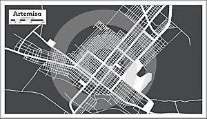 Artemisa Cuba City Map in Retro Style. Outline Map photo