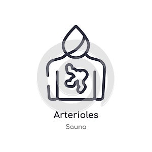 arterioles outline icon. isolated line vector illustration from sauna collection. editable thin stroke arterioles icon on white photo
