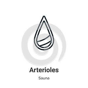Arterioles outline vector icon. Thin line black arterioles icon, flat vector simple element illustration from editable sauna photo