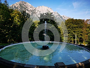 Artesian fountain with fish ponds