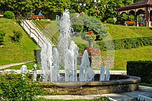 Artesian fountain in resort Slanic Moldova. photo