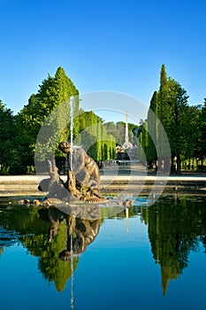 Artesian well in Schonbrunn gardens, Vienna photo