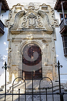 Artful entrance gate at Palace of Inquisition, Cartagena, Unesco World Heritage photo