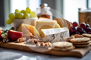 Artful Gourmet Cheese Board on Marble Slab
