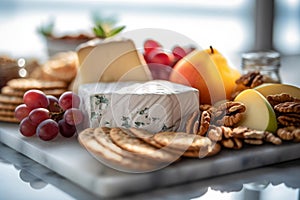 Artful Gourmet Cheese Board on Marble Slab