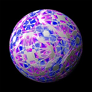 Artfully designed and colorful 3D ball