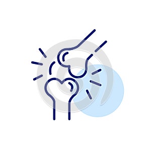 Arthritis knee joint pain. Pixel perfect, editable stroke line icon