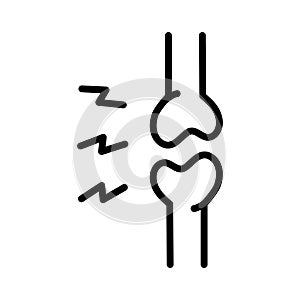 Arthritis knee joint pain. Pixel perfect line icon