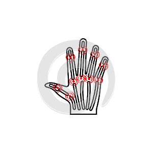 arthritis, pain, finger icon. Element of health care for mobile concept and web apps icon. Thin line icon for website design and