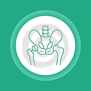 Arthroplasty color button icon. Hip replacement implant