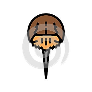 arthropod horseshoe crab ocean color icon vector illustration