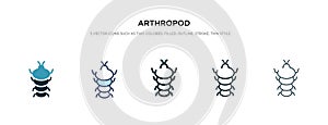 Arthropod icon in different style vector illustration. two colored and black arthropod vector icons designed in filled, outline,