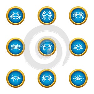 Arthropoda icons set, flat style