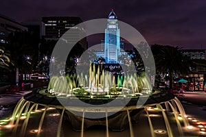 Arthur J. Will Memorial Fountain with Green LED Lights