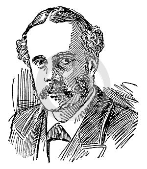 Arthur James Balfour, vintage illustration