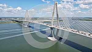 Arthur Ravenel Bridge in Charleston, South Carolina, iconic bridge with a long span of water below