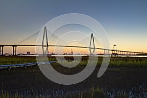 Arthur Ravenel Jr Bridge at sunset